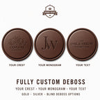 Custom Debossed Coaster Set with Holder | 6-Piece | Logo MOQ 500