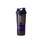 Protein Shaker Bottle with Mixing Ball and Storage Compartments for Gym and Supplements