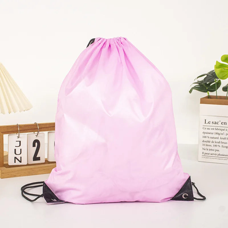 Custom Microfiber Synthetic Leather Drawstring Bag: Waterproof, Thermal Print Logo, MOQ 50 for Gym & Camping