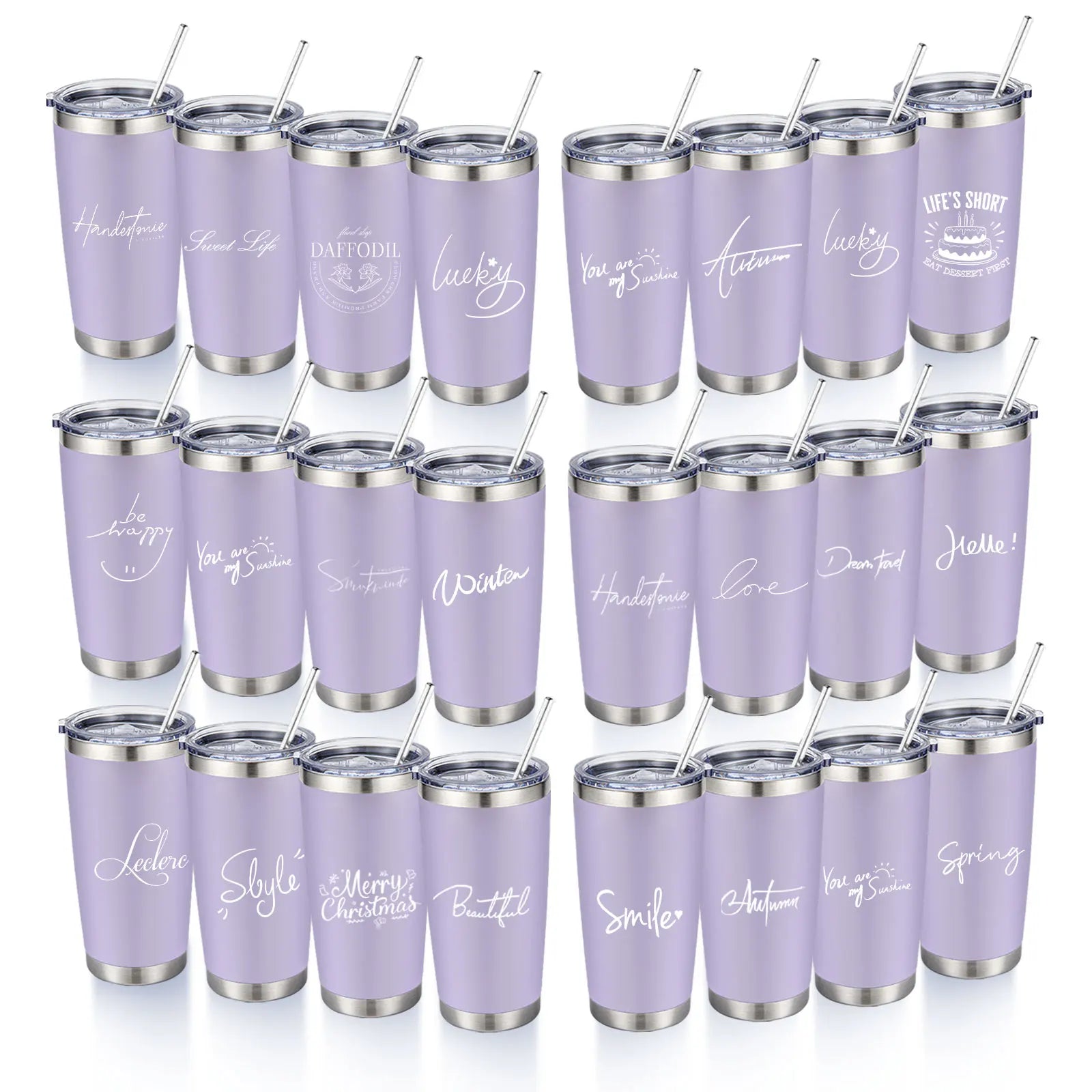 20oz Powder Coated Stainless Steel Tumbler with Lid and Straw Hole for Coffee, Travel and Laser Engraving