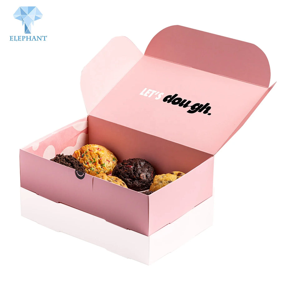Custom Biodegradable Corrugated Box | Folding Cake Cookie Packaging | Wholesale