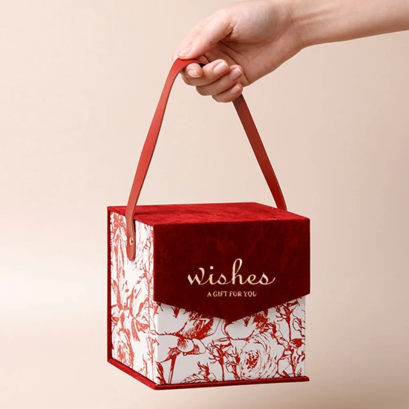 Custom Gift Boxes with Handle | Bulk MOQ 100 pcs
