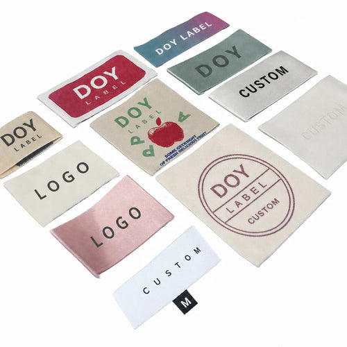 High Density Jacquard Woven Labels | Custom Brand Name & Size Tags | 1,000 MOQ