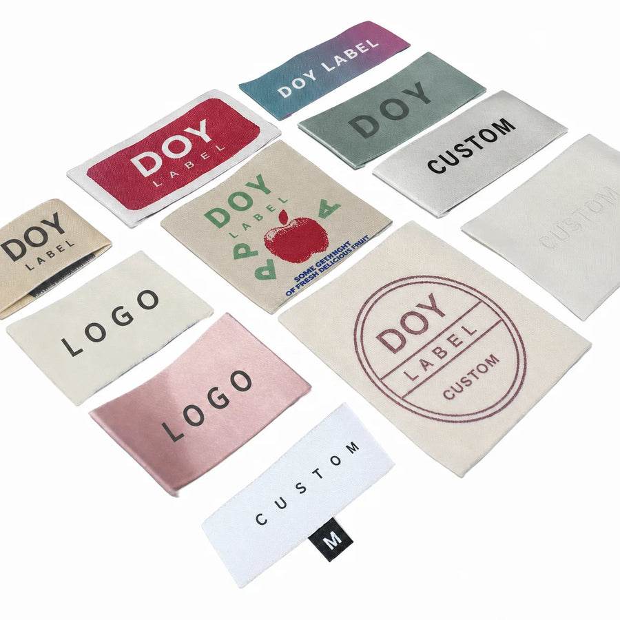 High Density Jacquard Woven Labels | Custom Brand Name & Size Tags | 1,000 MOQ