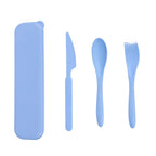 Custom Wheat Straw Travel Utensil Set with Case for Office Lunch, School Meals & Everyday Carry