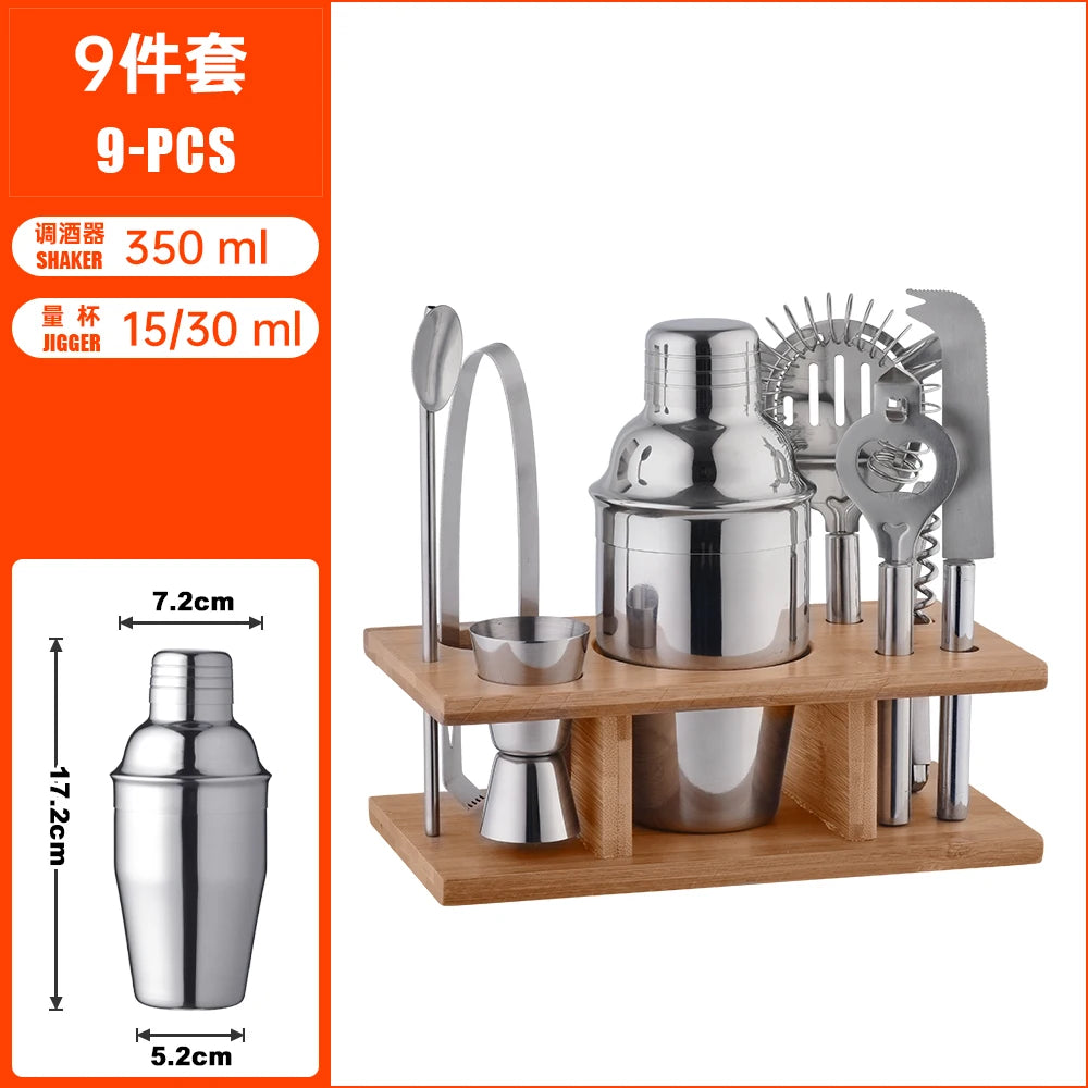 16-Piece Barware Set with Bamboo Stand | 700ml Shaker | 100 MOQ