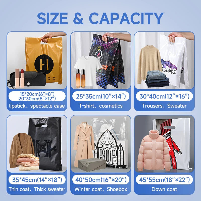 Custom LDPE/HDPE Plastic Shopping Bags with Logo | 200 MOQ Wholesale