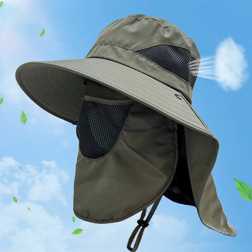 Custom Logo UPF50+ Fishing Hat With String Outdoor Casual Breathable Sun Protection Camping Hiking Bucket Hat