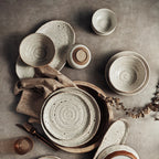Custom Speckle Dinnerware Set — 30 MOQ, Microwave/Dishwasher Safe