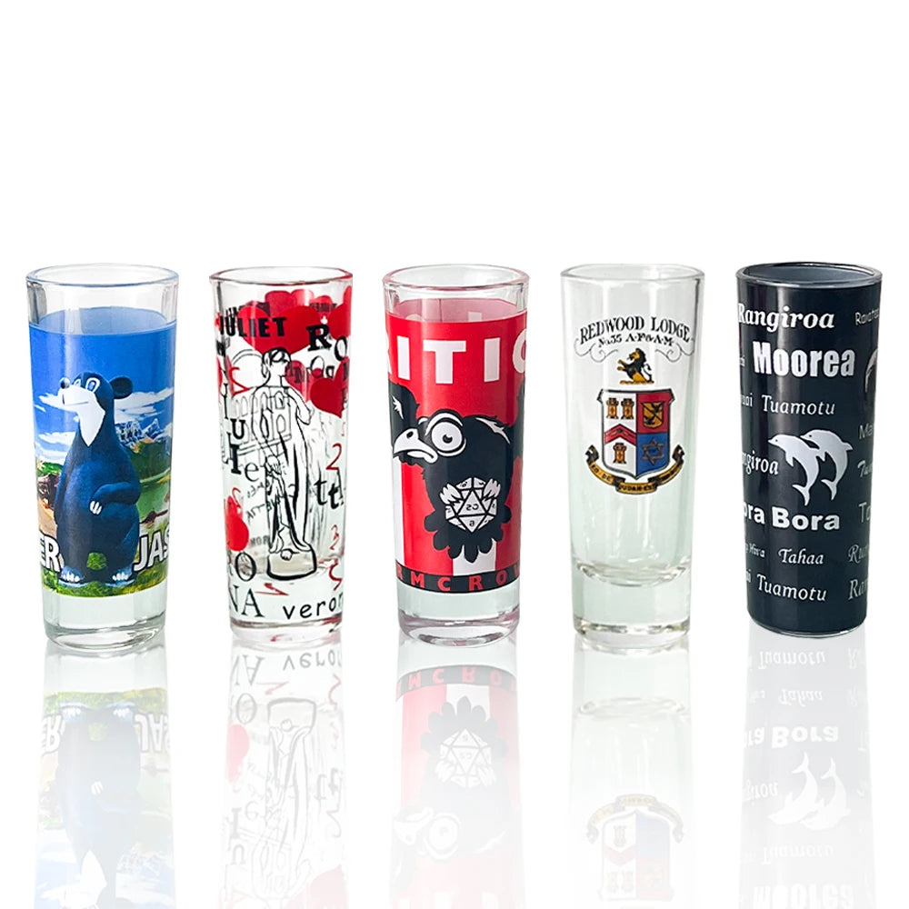 Custom Shot Glasses 50ml with Logo | Sublimation Printing | Bulk Corporate Gifts
