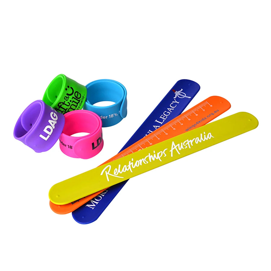 Custom Eco-Friendly Silicone Slap Bracelets | 100 MOQ Wholesale Promotional