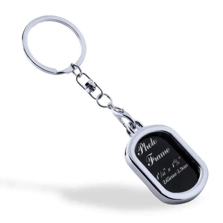 Custom Zinc Alloy Photo Keychain 100pcs MOQ | Silk Screen 7 Colors | Interchangeable Picture Frame