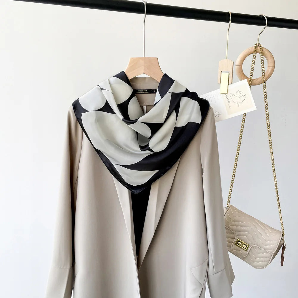 Square Silk Scarf | Digital Print | Custom Logo | 100 MOQ | Women's Fashion