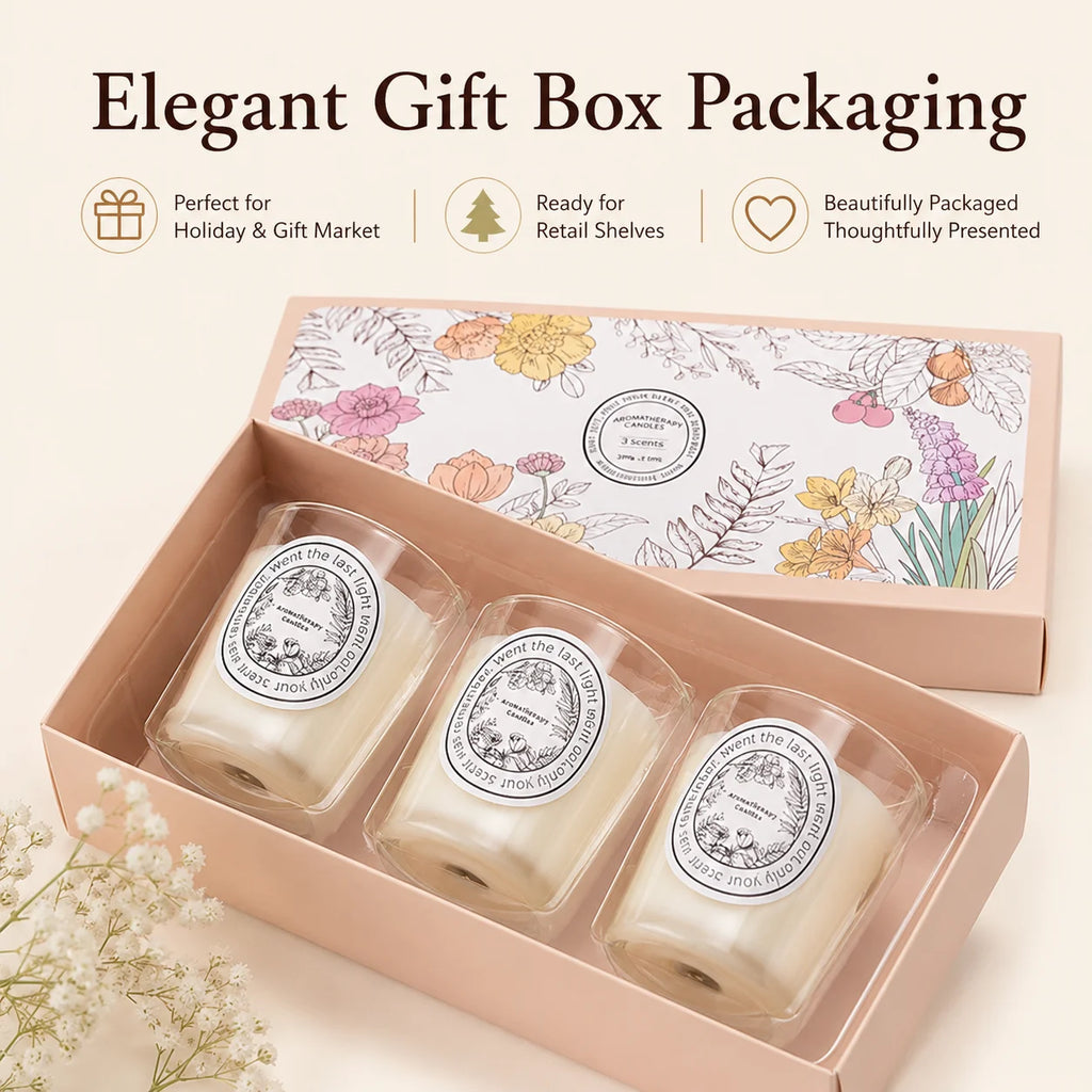 Soy Wax Candle Gift Set | 3-Piece | Custom Packaging from 500 MOQ