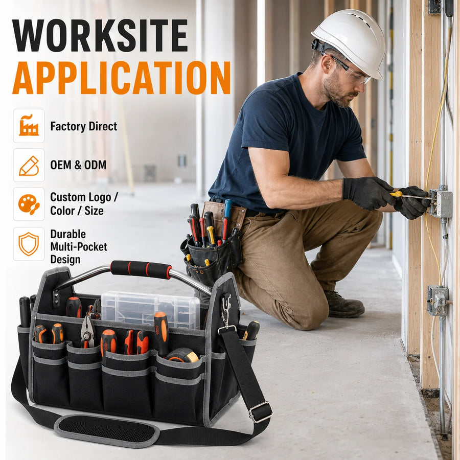 Custom Tool Tote Bags with Logo – Oxford, 30-Tool Capacity