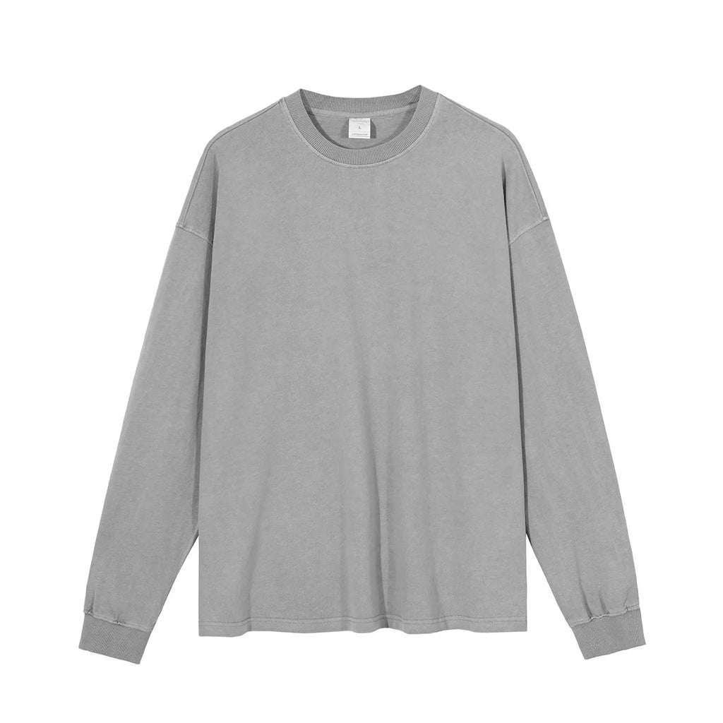 Oversized 310g Acid Washed Cotton Long Sleeve T-Shirt | Custom Printing | Vintage