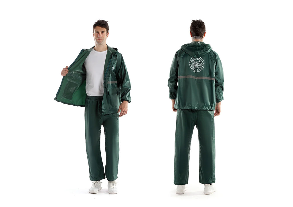 Custom Rainsuit with Pants 170T Polyester PVC | Waterproof Outdoor Rainwear for Camping & Tours | Bulk Wholesale