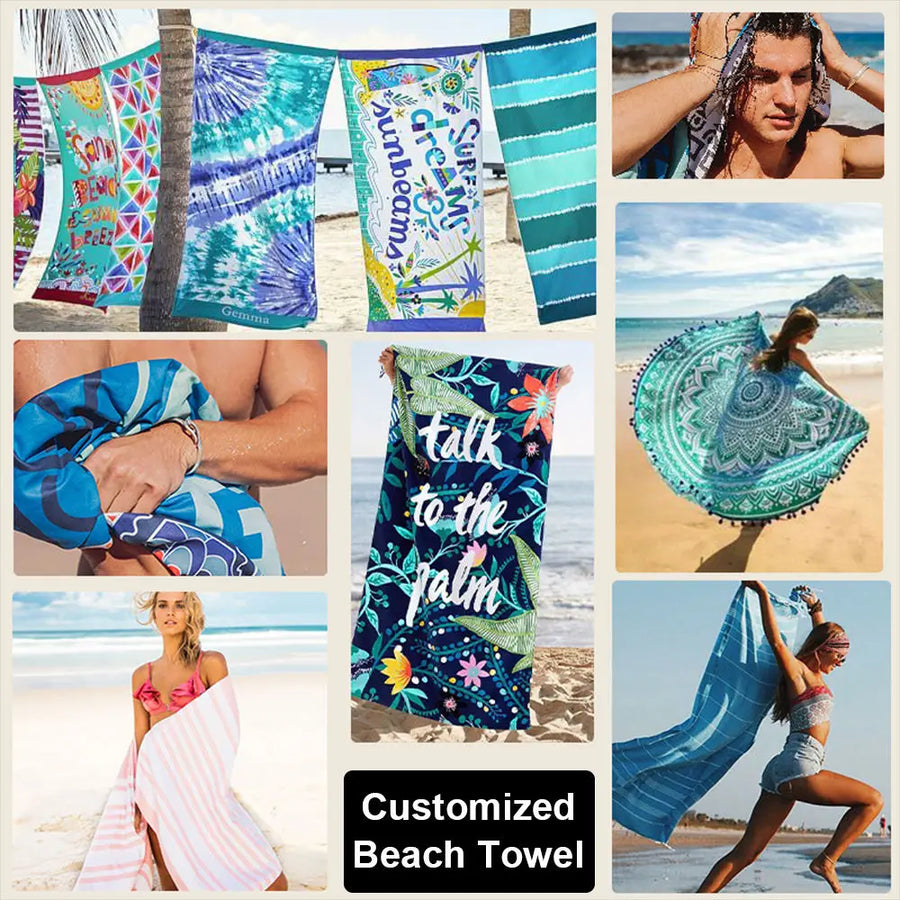 Custom Microfiber Beach Towels: 50 MOQ, 7-Day Lead, Quick-Dry | Sand-Free Personalized Towels