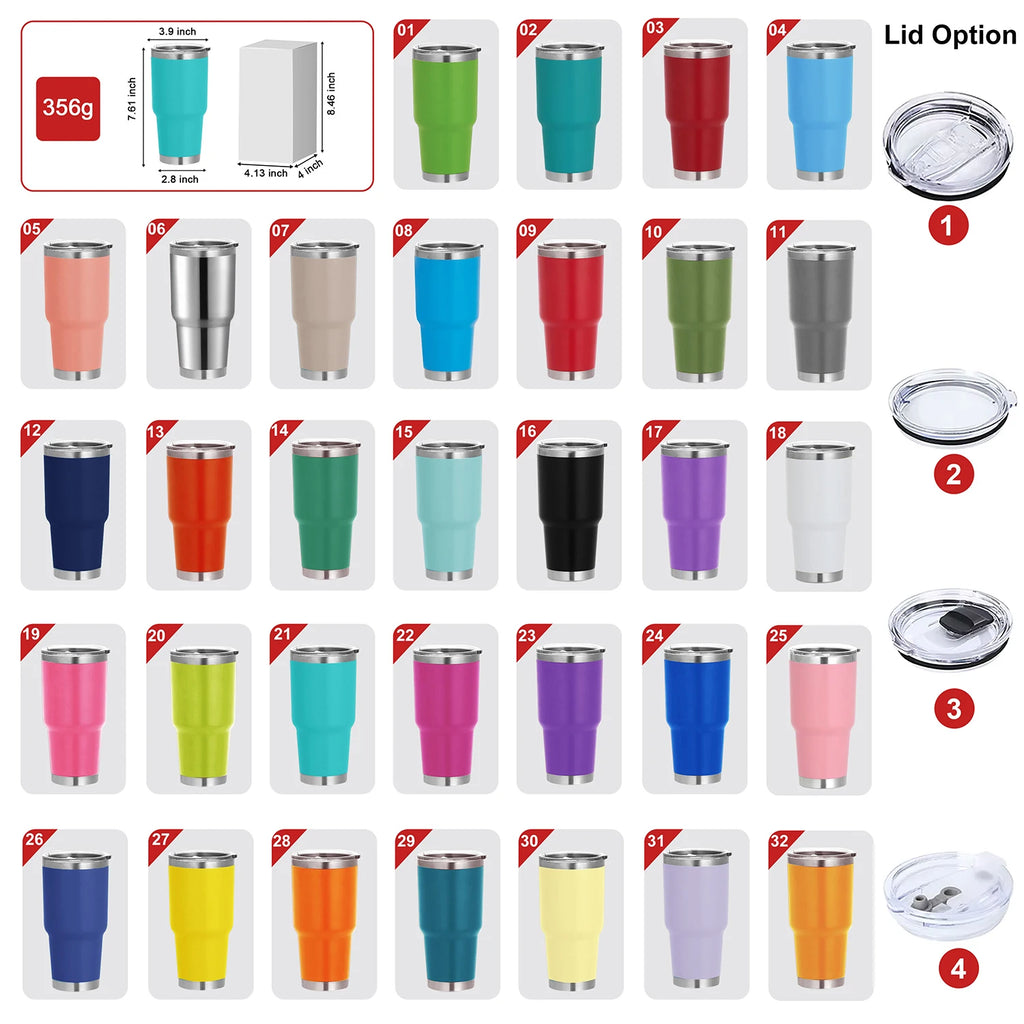 20oz Powder Coated Stainless Steel Tumbler with Lid and Straw Hole for Coffee, Travel and Laser Engraving