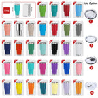 20oz Powder Coated Stainless Steel Tumbler with Lid and Straw Hole for Coffee, Travel and Laser Engraving