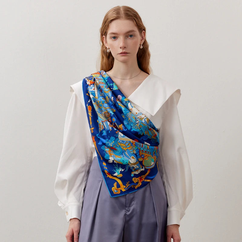 Custom 100% Real Silk Scarves | Digital Printing | 50 Pcs MOQ | Luxury Corporate Gifts