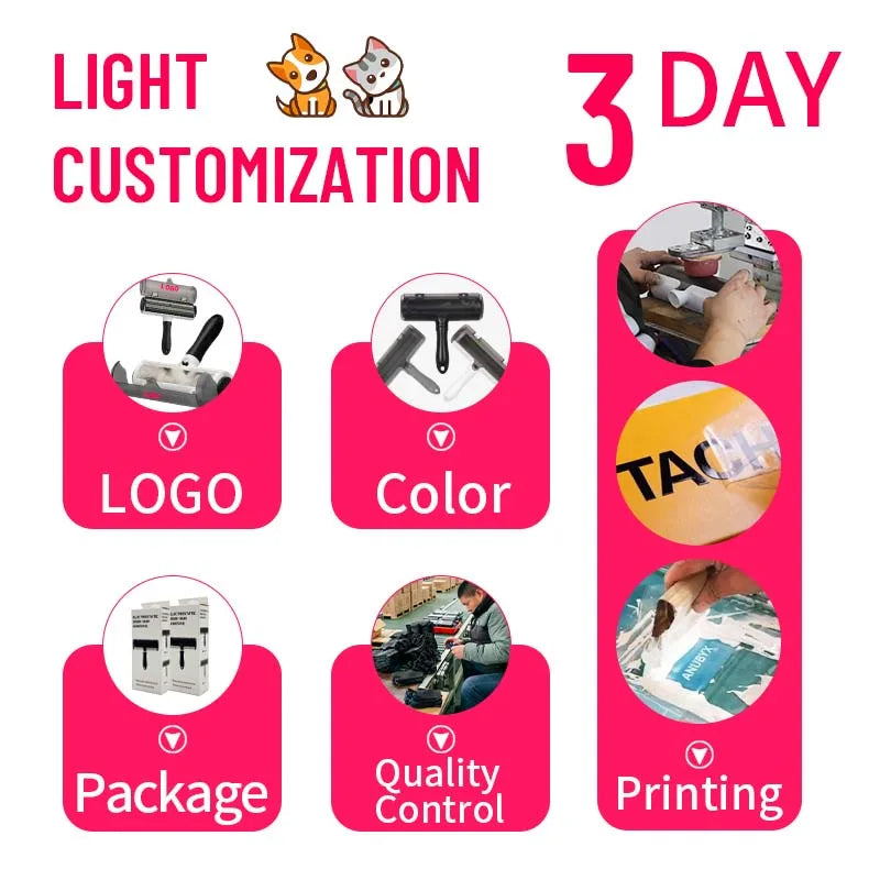 Custom Pet Hair Remover Roller Self-Cleaning ABS Steel | Wholesale Dog Cat Fur Brush OEM