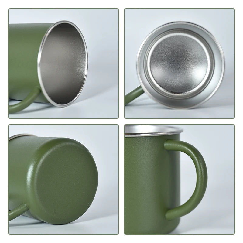 Custom 400ml Stainless Steel Camping Mug | 120 Pcs MOQ Powder Coated