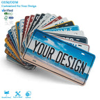 Custom Aluminum License Plates USA Size | Embossed Logo 0.3-1mm Thickness | Bulk Souvenirs