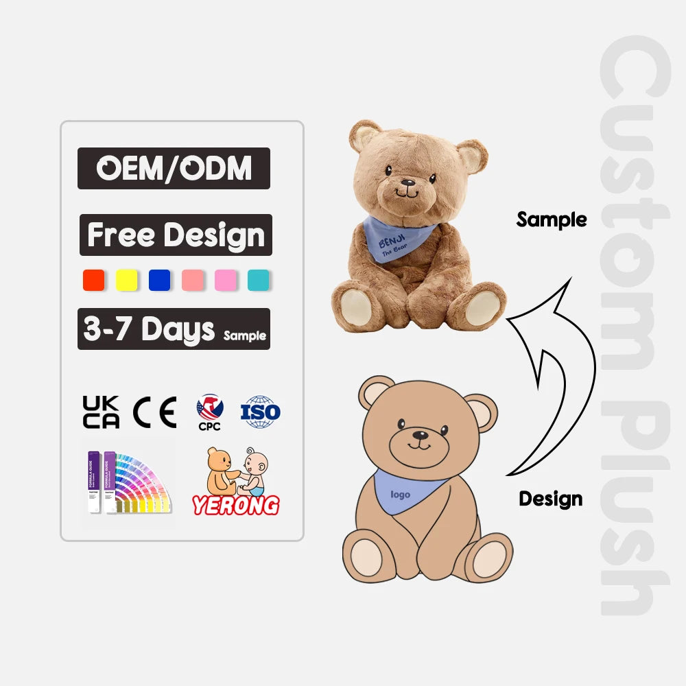 Custom Plush Toys with Logo – 2-Piece Sample, EN71/ASTM Certified