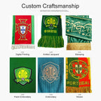 Custom Double-Sided Football Scarves | 50-Piece MOQ & 35-Day Lead Time | Jacquard Knitted | Team Merchandise