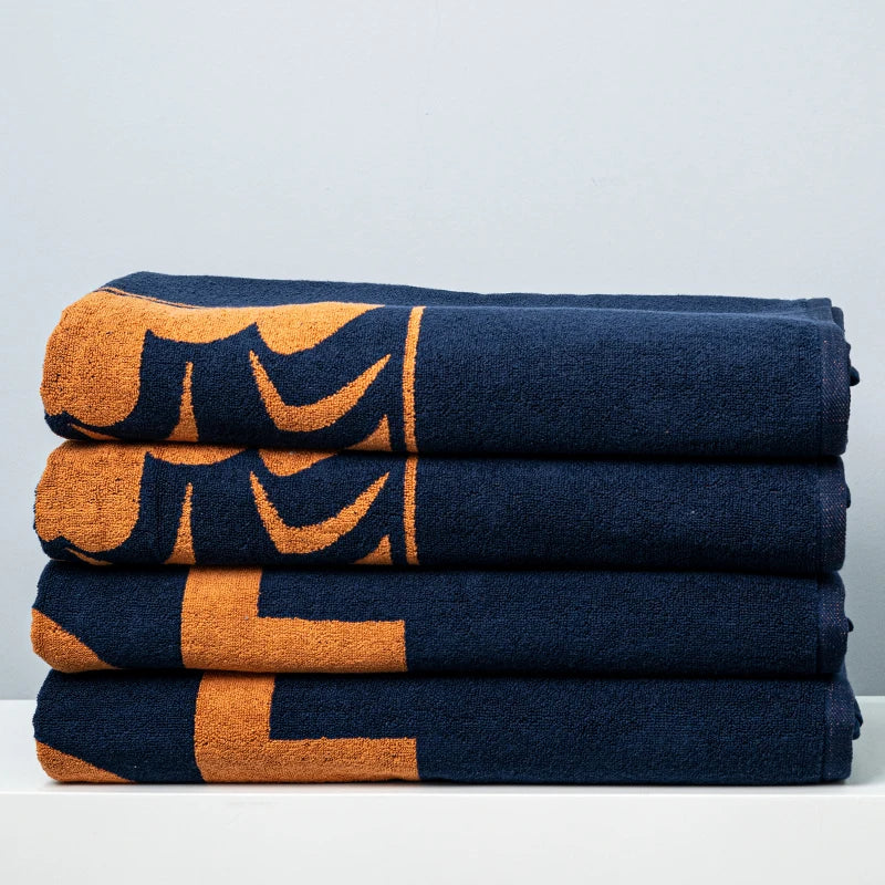 New Custom Cotton Terry Jacquard Beach Towel for Luxury Outdoor Pools