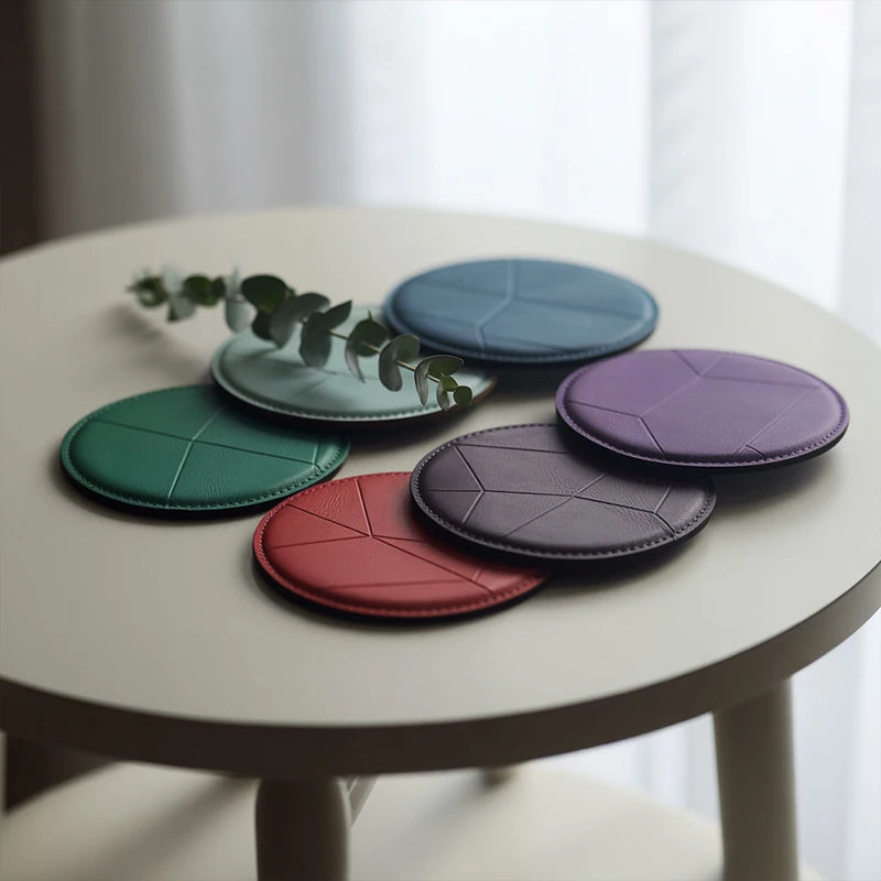 Custom Leather Coasters with Logo | Full Grain | 200 MOQ | Free Logo