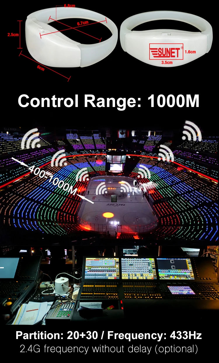 Custom Sound Activated LED Silicone Wristbands | 100 MOQ CE ROHS Certified