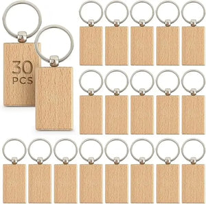 Custom Solid Wood Keychains | Laser Engraved Logo | 1,000-Piece MOQ | Promotional & Hospitality
