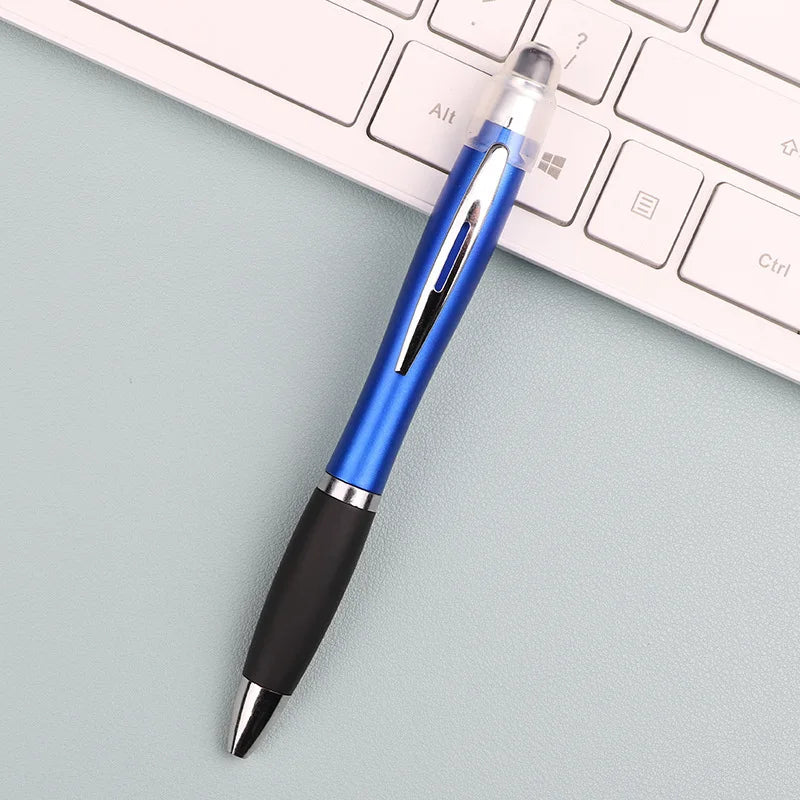 Custom 3-in-1 LED Pens 100 MOQ | Laser Engraving Stylus Promotional Gifts