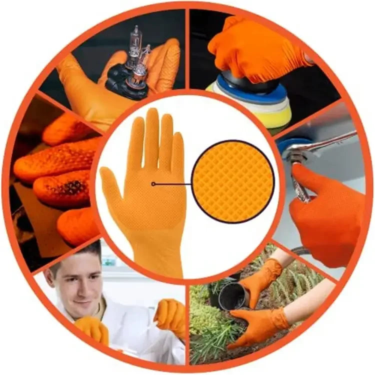 Custom 10 Mil 12 Mil Nitrile Work Gloves with Logo | OEM Industrial Gloves for Auto Repair & Food Service