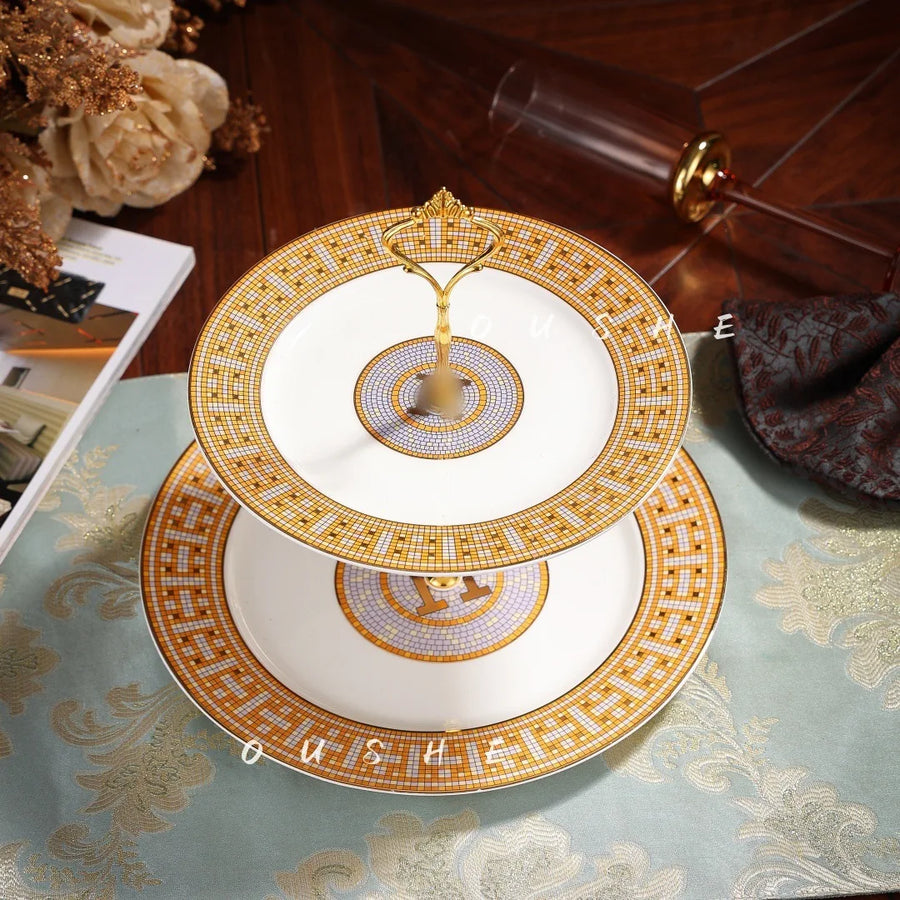 Bone China Dinnerware Gift Set with Gold Inlay | 2-Set MOQ for Corporate Gifts