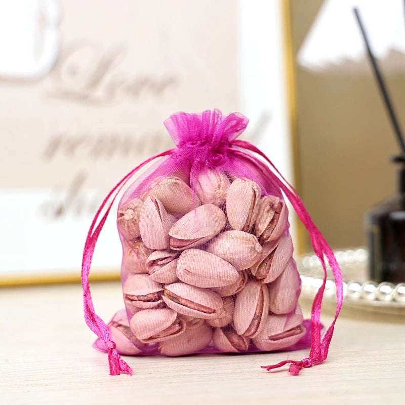 Transparent Organza Pouches Wholesale | 0.001kg Gift Bags Jewelry Packaging