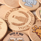 Custom Wooden Tokens with Logo | Beechwood Engraved | 50 MOQ