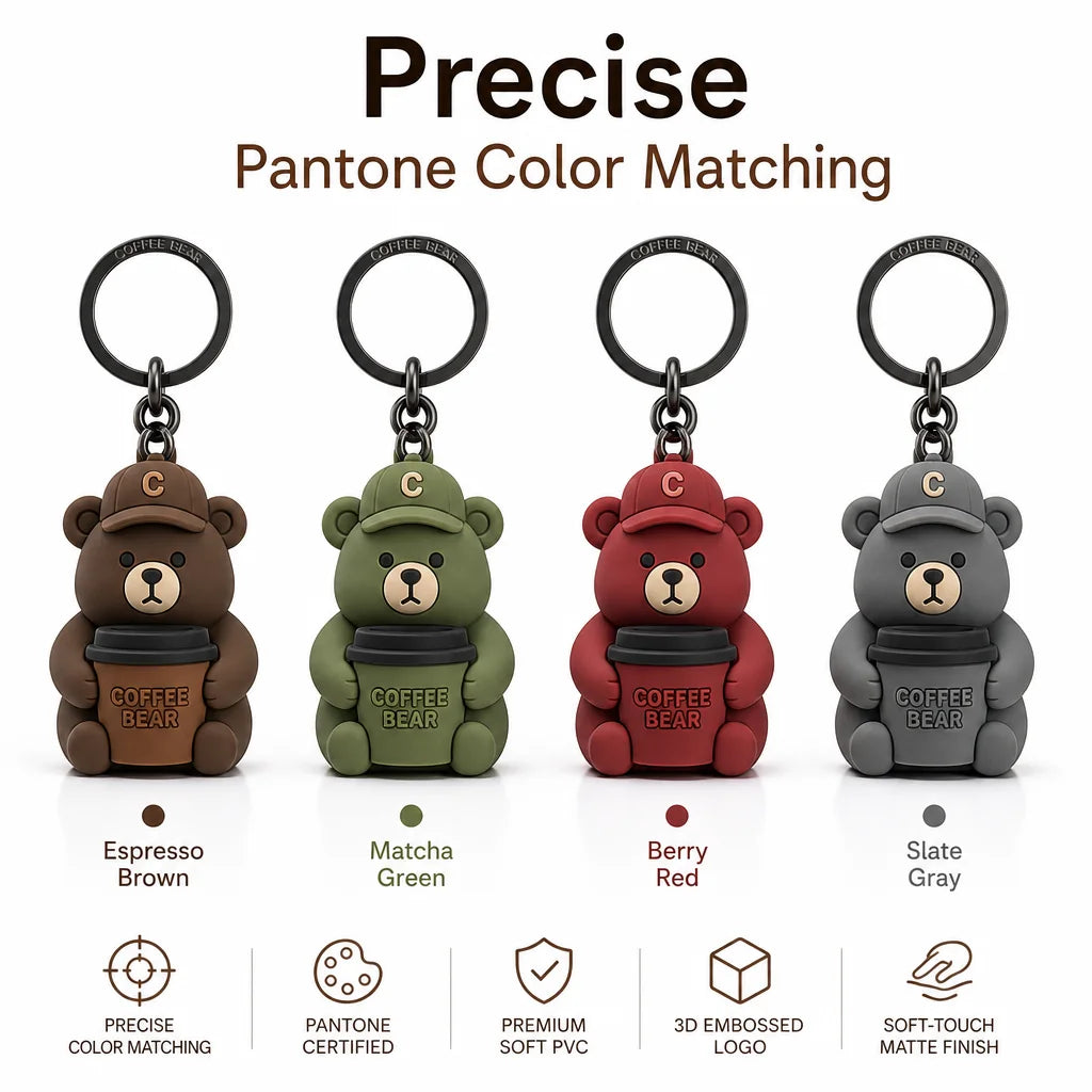 Custom PVC Bear Keychain | 1,000 MOQ | EN71/REACH | 24hr Design