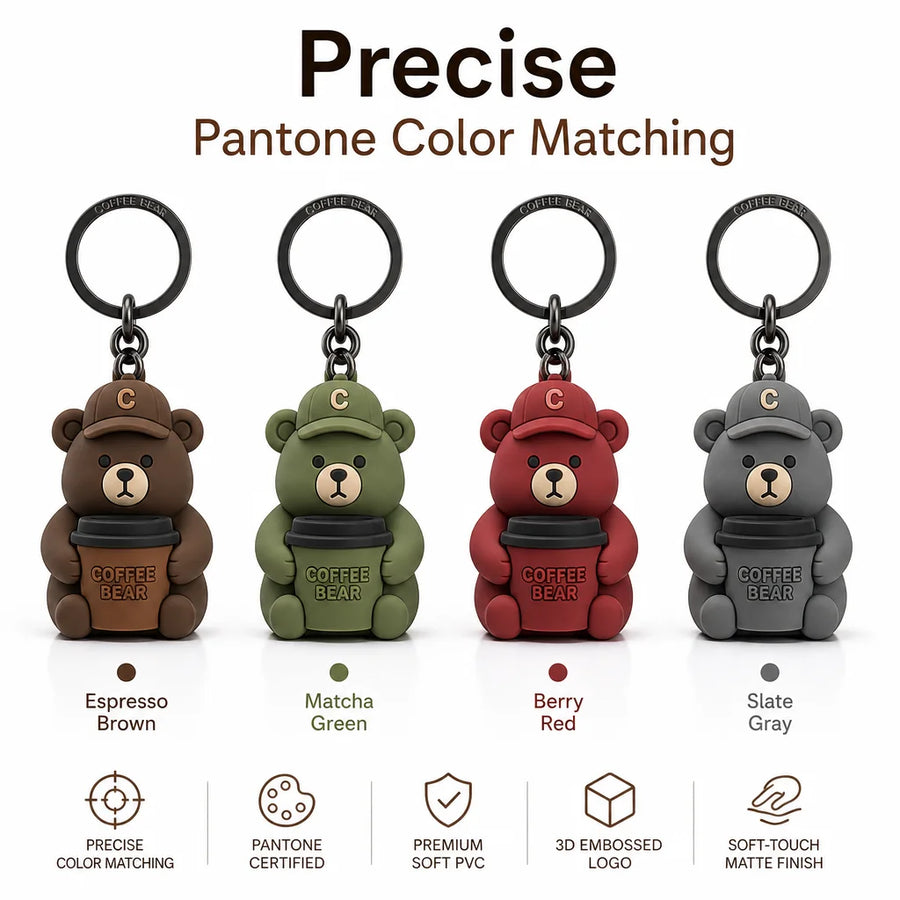 Custom PVC Bear Keychain | 1,000 MOQ | EN71/REACH | 24hr Design
