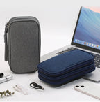 Custom Waterproof Cable Organizer Pouch 600D Oxford | Double Layer Storage Bag for Tech Accessories | Bulk Wholesale
