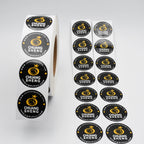 Custom Round Label Stickers with Logo | Waterproof PVC Bulk MOQ 100