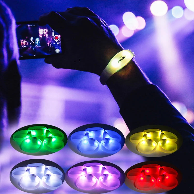Custom DMX512 LED Wristbands | 100-Piece MOQ & 3-Day Lead Time | Concerts & Festivals | 15 Colors