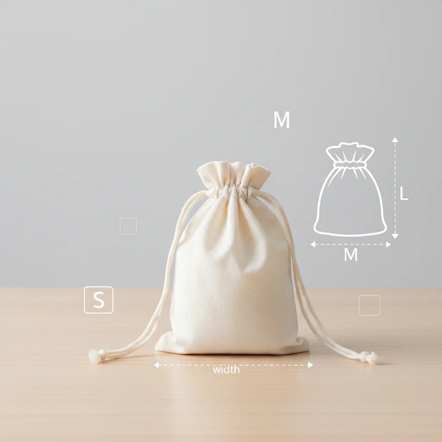 Custom Cotton Muslin Pouches with Logo | MOQ 1,000 | Hot Stamping