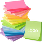 Custom 3x3 Sticky Note Pads: 100 Sheets, 8 Colors, Digital/Silk Screen Print, Repositionable