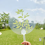 Custom Printed Transparent PP Hand Fan for Wedding Guests