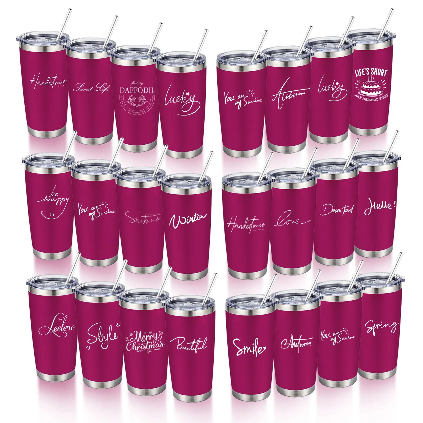 20oz Powder Coated Stainless Steel Tumbler with Lid and Straw Hole for Coffee, Travel and Laser Engraving