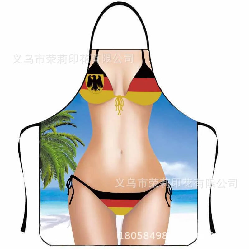 Waterproof Polyester Apron | 3D Printed Cartoon Barbecue Apron