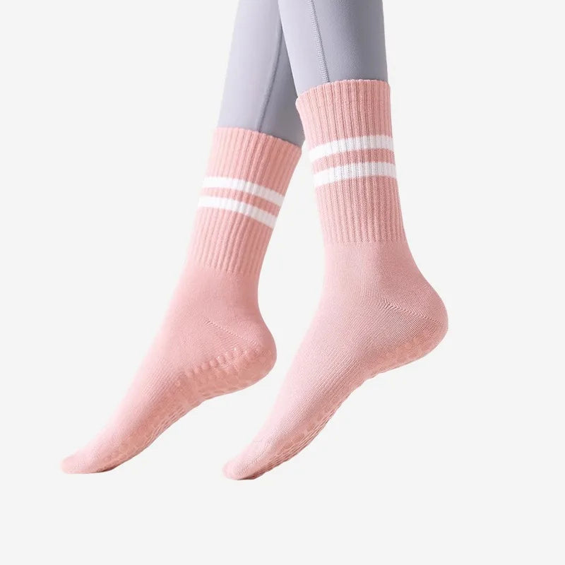 Custom Embroidered Anti-Slip Yoga Socks | Women's Grip Socks with Logo | Premium Studio Retail